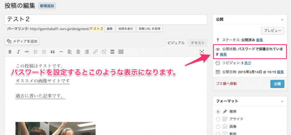投稿の編集_‹_デザインテスト_—_WordPress 3